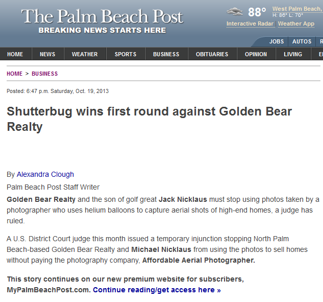 Palm Beach Post reports on Schneider Rothman client winning injunction in copyright lawsuit