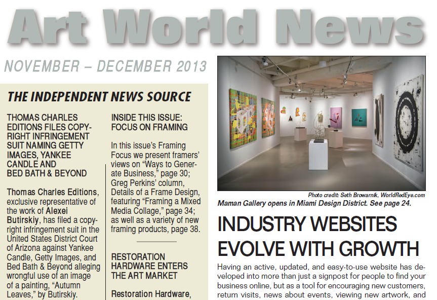 Art World News reports Schneider Rothman lawsuit on behalf of painter’s agency